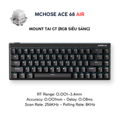 Mchose Ace 68 Air Pro | Bàn Phím Phím Từ Tính Chuyên Game 8K Hz, Độ Trễ 0.1ms, RGB 16.8 Triệu Màu