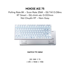 MCHOSE ACE 75 | Bàn Phím Gaming HE Chuyên Game 8K | Scan Rate 256K, Độ Trễ 0.08ms, Accuracy 0.001mm, RGB 16.8 Triệu Màu