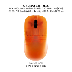 Chuột Gaming Không Dây ATK ZERO Series, Nordic 54H20, PAW 3950 Ultra, Delay 0.163ms, 800mAh, 39g±3g, Dongle GEM 8K