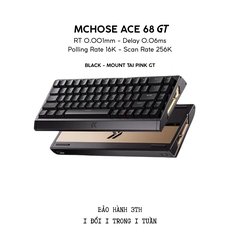 BÀN PHÍM GAMING HE MCHOSE ACE 68 GT, Polling Rate 16K, Độ Chính Xác 0.001mm, Scan Rate 256K, Độ Trễ 0.06ms, RGB 16.8 triệu màu, Hỗ Trợ Music Rhythm 2.0