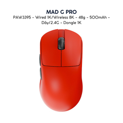 Chuột Gaming MADLIONS MAD G PRO - Siêu Nhẹ, Cảm Biến PAW3395, Kết Nối Không Dây