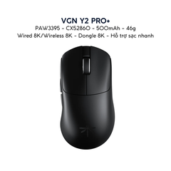 Chuột Gaming Không Dây Siêu Nhẹ VGN Feilong Y2 Pro – Cảm biến PAW3950, Switch Quang học Omron, Receiver 8K