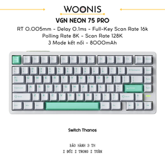 VGN Neon 75 | Bàn Phím Phím Từ Tính Chuyên Game Pin 8000mAh, 8K Hz, Độ Trễ 0.1ms, Scan Rate 256K, Accuracy 0.005mm, RGB 16.8 Triệu Màu