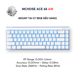 Mchose Ace 68 Air Pro | Bàn Phím Phím Từ Tính Chuyên Game 8K Hz, Độ Trễ 0.1ms, RGB 16.8 Triệu Màu