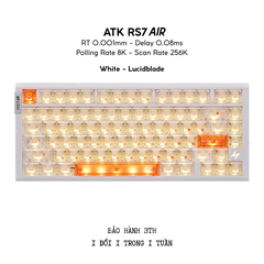 BÀN PHÍM GAMING HE ATK RS7 AIR, Polling Rate 8K, Độ Chính Xác 0.001mm, Scan Rate 256K, Độ Trễ 0.08ms, RGB 16.8 triệu màu