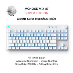 Mchose Mix 87 | Bàn Phím Phím Từ Tính Chuyên Game 8K Hz, Độ Trễ 0.08ms, Scan Rate 256K, Accuracy 0.001mm, RGB 16.8 Triệu Màu
