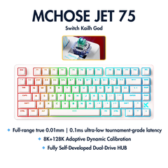 BÀN PHÍM CƠ GAMING HE MCHOSE JET 75 | Rapid Trigger | 128K | 8000hz | RT 0.01MM