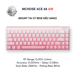 Mchose Ace 68 Air Pro | Bàn Phím Phím Từ Tính Chuyên Game 8K Hz, Độ Trễ 0.1ms, RGB 16.8 Triệu Màu
