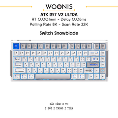 Bàn Phím Gaming HE Atk Rs7 V2 Ultra, Polling Rate 8K, Độ Chính Xác 0.001mm, Scan Rate 256K, Độ Trễ 0.08ms, RGB 16.8 triệu màu