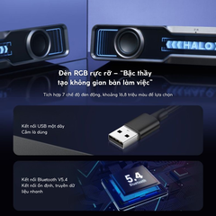 Halo Soundbar – Loa Gaming Desktop Đỉnh Cao với Âm Thanh Sống Động và Hiệu Ứng RGB