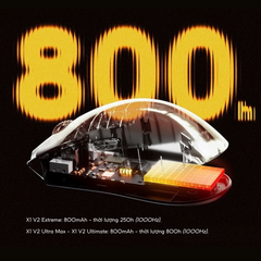 Chuột Gaming Không Dây ATK X1 V2 Series, Nordic 54H20, PAW 3950 Ultra, Delay 0.163ms, 800mAh, 54g±2g, Dongle GEM 8K