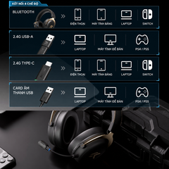 Tai Nghe Gaming Không Dây MCHOSE V9 Pro 2 – THX Spatial Audio, Driver 53mm, Pin 300 Giờ