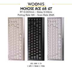 Bàn Phím Gaming HE Mchose Ace 68 GT, Polling Rate 16K, Độ Chính Xác 0.001mm, Scan Rate 256K, Độ Trễ 0.06ms, RGB 16.8 triệu màu, Hỗ Trợ Music Rhythm 2.0