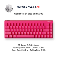 Mchose Ace 68 Air Pro | Bàn Phím Phím Từ Tính Chuyên Game 8K Hz, Độ Trễ 0.1ms, RGB 16.8 Triệu Màu