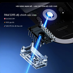 Chuột Gaming Không Dây MCHOSE A5 V3, PAW3395, MCU Realtek, Lớp Phủ Super Glide, Dual 8K