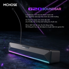 Loa Soundbar Gaming MCHOSE G20 Pro – Âm Thanh Vòm 7.1, Micro Tháo Rời, Đèn RGB Nhịp Nhạc