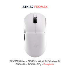 VGN ATK A9 - Chuột Không Dây Nhẹ 53g, Cảm Biến PAW3950 Ultra, Polling Rate 8000Hz - Hiệu Suất Đỉnh Cao Cho Game Thủ