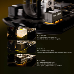 Chuột Gaming Không Dây ATK X1 V2 Series, Nordic 54H20, PAW 3950 Ultra, Delay 0.163ms, 800mAh, 54g±2g, Dongle GEM 8K
