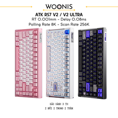 Bàn Phím Gaming HE Atk Rs7 V2 Ultra, Polling Rate 8K, Độ Chính Xác 0.001mm, Scan Rate 256K, Độ Trễ 0.08ms, RGB 16.8 triệu màu