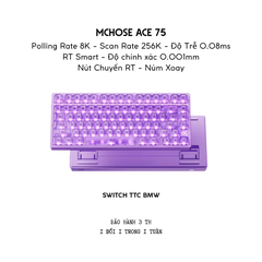 MCHOSE ACE 75 | Bàn Phím Gaming HE Chuyên Game 8K | Scan Rate 256K, Độ Trễ 0.08ms, Accuracy 0.001mm, RGB 16.8 Triệu Màu