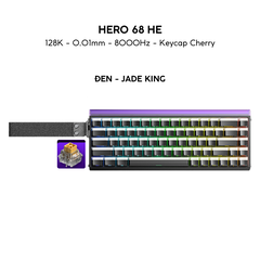 Aula Hero 68 | Bàn Phím Gaming HE Polling rate 8K Hz, Scan rate 128K, Độ Trễ 0.1ms, Hộp Đèn Neon RGB