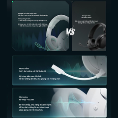 Tai Nghe Gaming Không Dây Đế Sạc VGN ZHOUTING PRO/PROMAX Driver dynamic 53mm, Xoay 90°, PIN 2000MAH, 120H Phạm vi 40m, V-SpeedX