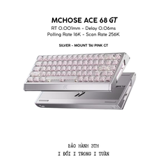 BÀN PHÍM GAMING HE MCHOSE ACE 68 GT, Polling Rate 16K, Độ Chính Xác 0.001mm, Scan Rate 256K, Độ Trễ 0.06ms, RGB 16.8 triệu màu, Hỗ Trợ Music Rhythm 2.0