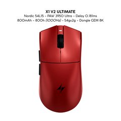 Chuột Gaming Không Dây ATK X1 V2 Series, Nordic 54H20, PAW 3950 Ultra, Delay 0.163ms, 800mAh, 54g±2g, Dongle GEM 8K