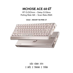 BÀN PHÍM GAMING HE MCHOSE ACE 68 GT, Polling Rate 16K, Độ Chính Xác 0.001mm, Scan Rate 256K, Độ Trễ 0.06ms, RGB 16.8 triệu màu, Hỗ Trợ Music Rhythm 2.0