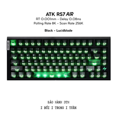 BÀN PHÍM GAMING HE ATK RS7 AIR, Polling Rate 8K, Độ Chính Xác 0.001mm, Scan Rate 256K, Độ Trễ 0.08ms, RGB 16.8 triệu màu