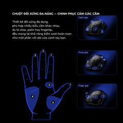 Chuột Gaming Không Dây RAWM Leviathan V4, Cảm Biến PAW3950, Nordic nRF54L15, Dual 8K, RawmSpeeed, Pin 500mAh, 150H, ~55g, Lớp Phủ THERMO-SENSITIVE