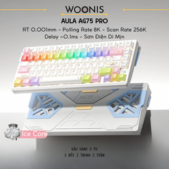 AULA AG75 | Bàn Phím Phím Từ Tính Chuyên Game Kết nối trực tiếp ADC, 8K Hz, Độ Trễ 0.08ms, Ultra-high Scan Rate 2304K, Accuracy 0.001mm, RGB đôi siêu