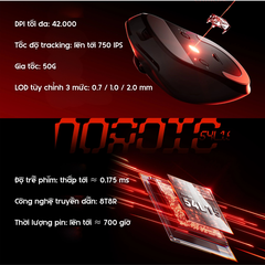 Chuột Gaming Không Dây VGN Dragonfly 3 Series, PAW3395 Extreme, Nordic 54L15, Delay 0.175ms, 56g, Lớp Phủ Ice-Feel Coating, Pin 500mAh