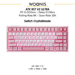 Bàn Phím Gaming HE Atk Rs7 V2 Ultra, Polling Rate 8K, Độ Chính Xác 0.001mm, Scan Rate 256K, Độ Trễ 0.08ms, RGB 16.8 triệu màu
