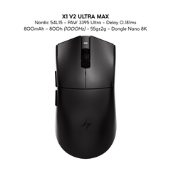 Chuột Gaming Không Dây ATK X1 V2 Series, Nordic 54H20, PAW 3950 Ultra, Delay 0.163ms, 800mAh, 54g±2g, Dongle GEM 8K