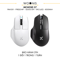 Chuột Không Dây Công Thái Học MCHOSE G7 – Văn Phòng & Gaming, Cảm Biến PAW3395, 1K Polling Rate , Pin Trâu 800mAh