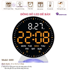 Đồng Hồ LED Decor Để Bàn Trang Trí Có Báo Thức, Đèn Ngủ, Hiển Thị Thời Gian, Ngày Tháng Thứ - 6680
