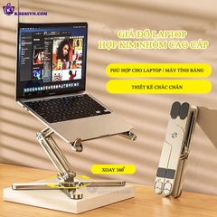 Giá Đỡ Laptop Một Chân Xoay 360 Độ Hợp Kim Nhôm Cao Cấp Nâng Cao Laptop Macbook Máy Tính Bảng - MCHOSE N86