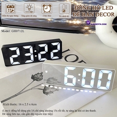 Đồng Hồ LED RGB Mini Để Bàn Báo Thức Decor Bàn Làm Việc - GH0712L