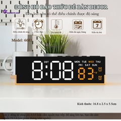 Đồng Hồ LED Decor Để Bàn Báo Thức Có Đèn Nền Trang Trí Điều Chỉnh Được Độ Sáng - 6681