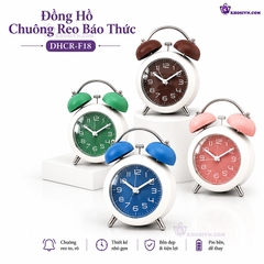 Đồng Hồ Chuông Reo Báo Thức Để Bàn Kim Trôi Chuông Reo Lớn Và Đèn LED DHCR-F18