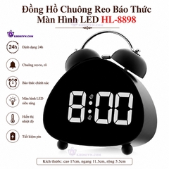 Đồng Hồ Chuông Reo Báo Thức Màn Hình LED Để Bàn Hiển Thị Đa Chức Năng HL-8898