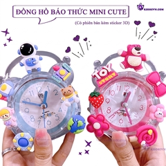 Đồng Hồ Chuông Reo Báo Thức Để Bàn Trong Suốt Có Sticker Dễ Thương Cute Cho Bé DHCR-No1925