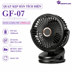 Quạt Kẹp Bàn Tích Điện Kẹp Xe Đẩy Cho Bé Thiết Kế Nhỏ Gọn Nhưng Pin Trâu 10000mAh GF-07