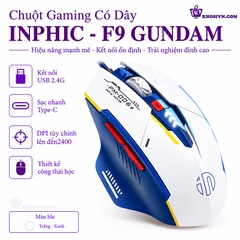 Chuột Gaming INPHIC Không Dây Kết Nối USB 2.4G Có LED Hiển Thị Pin 2400 DPI Chuyên Game - Inphic F9 GunDam