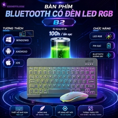 Bộ Bàn Phím Bluetooth Cho Điện Thoại Máy Tính Bảng Không Dây 10 inch Có Đèn LED RGB - B2