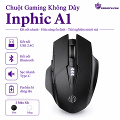 Chuột Gaming INPHIC Không Dây Kết Nối Bluetooth/USB 2.4G Có LED Hiển Thị Pin 2400 DPI Chuyên Game - Inphic A1