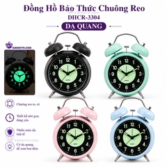 Đồng Hồ Chuông Reo Báo Thức Dạ Quang Để Bàn, Đồng Hồ Dạ Quang Báo Thức Để Bàn Kim Trôi DHCR-3304 Dạ Quang