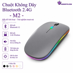 Chuột Bluetooth Không Dây Pin Sạc Siêu Mỏng Có LED RGB Chuột Dùng Cho Điện Thoại Máy Tính M2