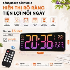 Đồng Hồ LED Điện Tử  Treo Tường Để Bàn Kích Thước Lớn Decor Phòng Khách, Phòng Làm Việc - 6626